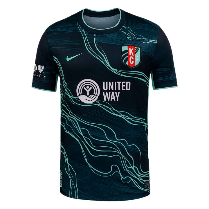 Nike Nike Kansas City Current Soccer Jerseys Men's Gothic Obsidian Crew Neck Moderate