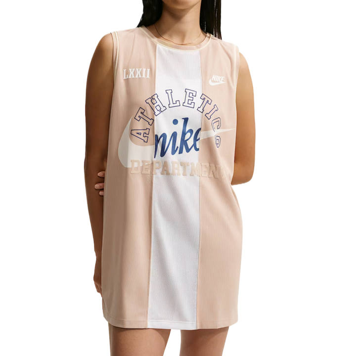 Nike Nike Sportswear Sleeveless Dresses Women's Sail White/Linen/Snowflake Stone Paste/Sail White Crew Neck Moderate Short Skirt