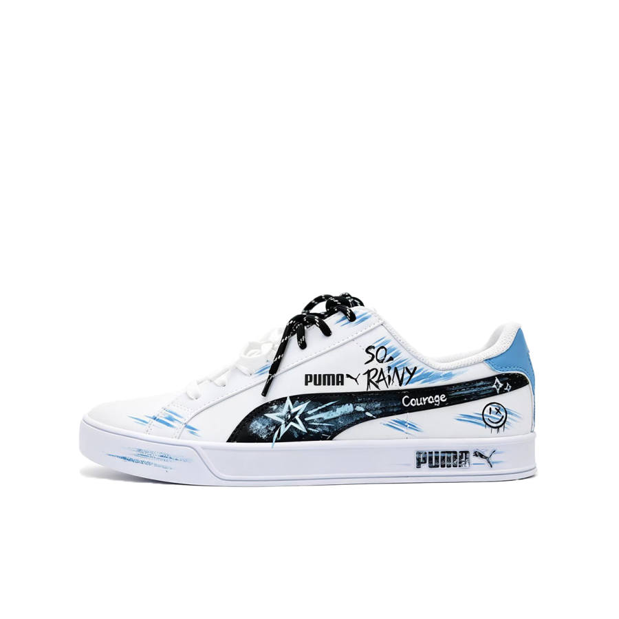 PUMA Smash Vulc Skateboard Shoes Unisex Low Top White/Blue