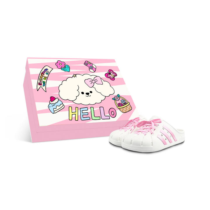 Adidas Adidas ADILETTE CLOGS Closed Toe Slippers Unisex White Pink