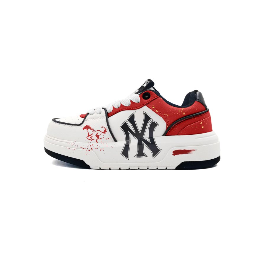 MLB Chunky Liner Immediate Success Pu Balance Height Increasing Low top Skateboard Shoes Unisex Red