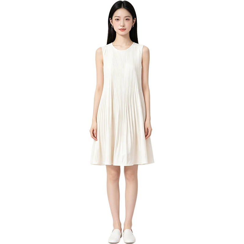 MARIE·COCO Sleeveless Dresses Women's Dress Crew Neck Moderate Midi Skirt A Line Skirt