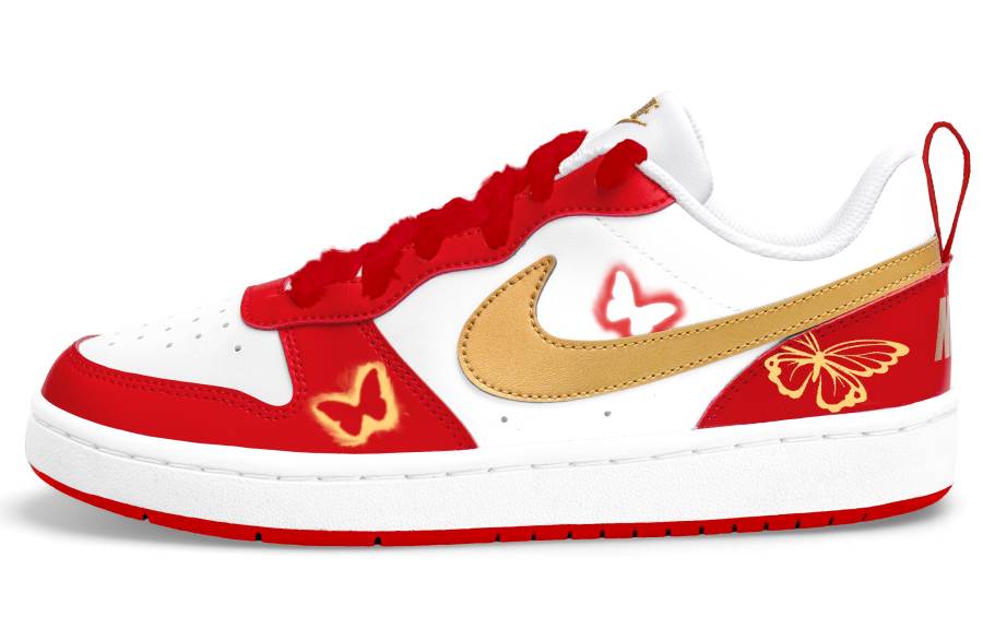 Nike Nike Court Borough 2 Low top Skateboard Shoes Unisex White Red