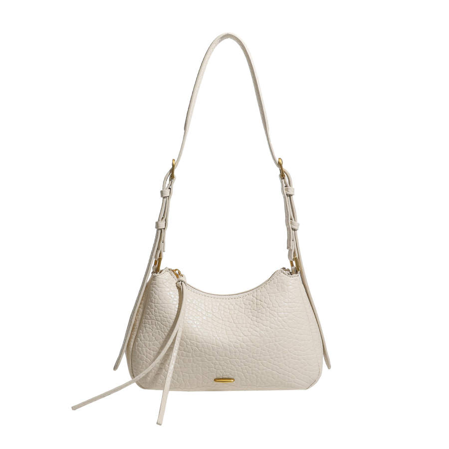 PAYOT Synthetic Leather Crossbody Bag, Shoulder Bag Regular Women's Ecru/Black