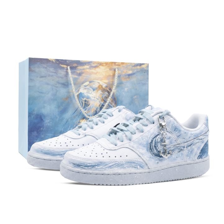 Nike Nike Court Vision Skateboard Shoes Unisex Low Top White/Blue