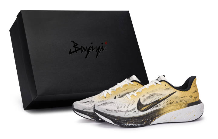Nike Nike Pegasus 42 Running Shoes Men's Low Top Black/White/Gold/Silver