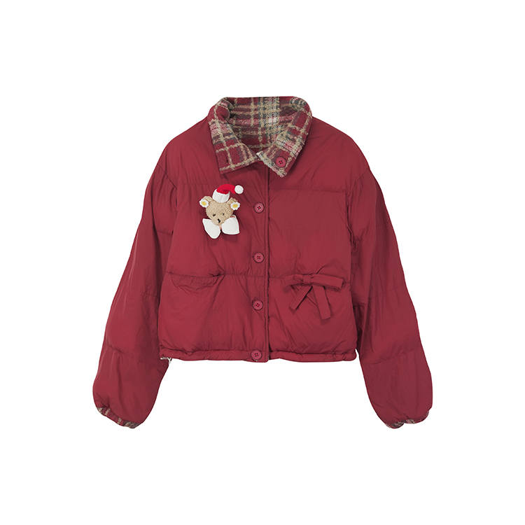Fabric Pig Puffer Jacket Women's