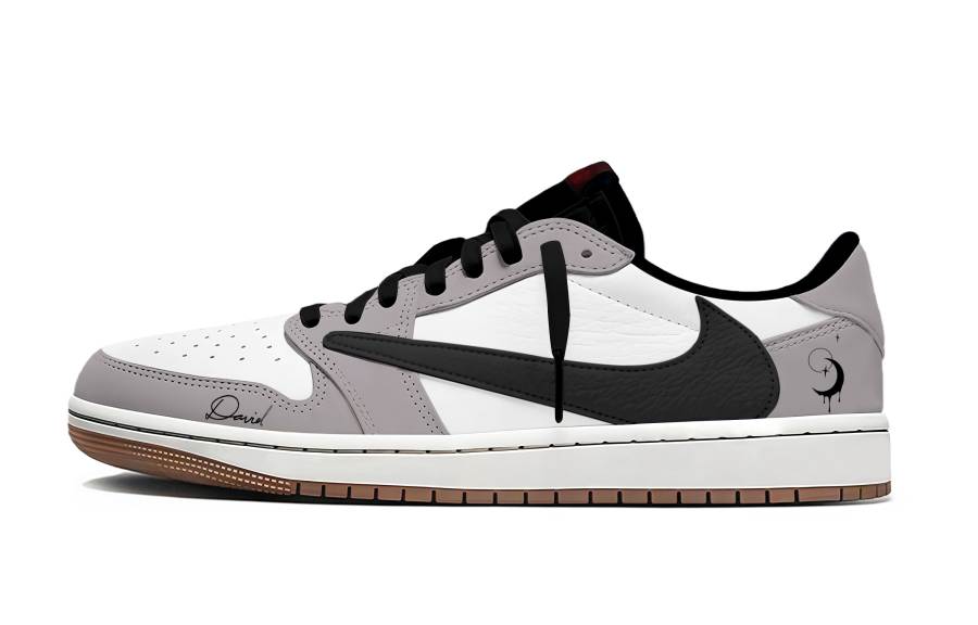 Jordan Travis Scott x Jordan Air Jordan 1 Moonset Fashion Trend Abrasion Resistant Abrasion Resistant Low top