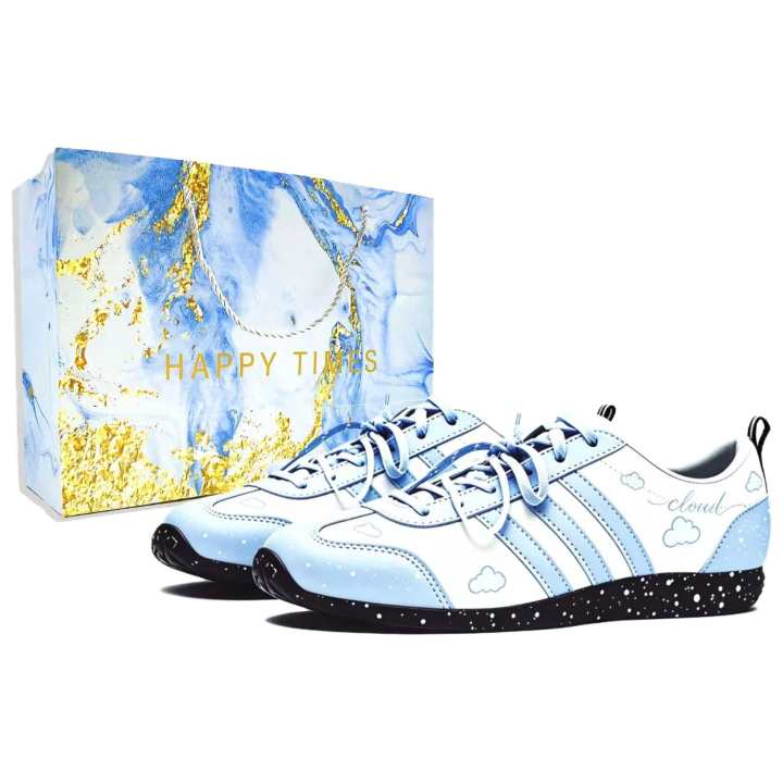 Adidas Adidas VS JOG 2.0 Lightweight Breathable Low top German Army Trainers Unisex Blue White