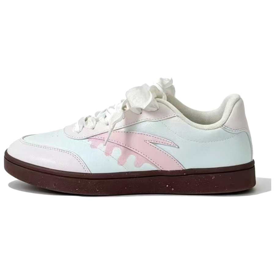 ANTA Active Skateboard Shoes Women's Low Top Light Blue & Pink & White & Brown