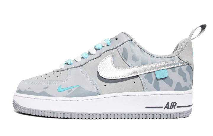 Nike Nike Air Force 1 Skateboard Shoes Men's Low Top Silver/Gray/Blue