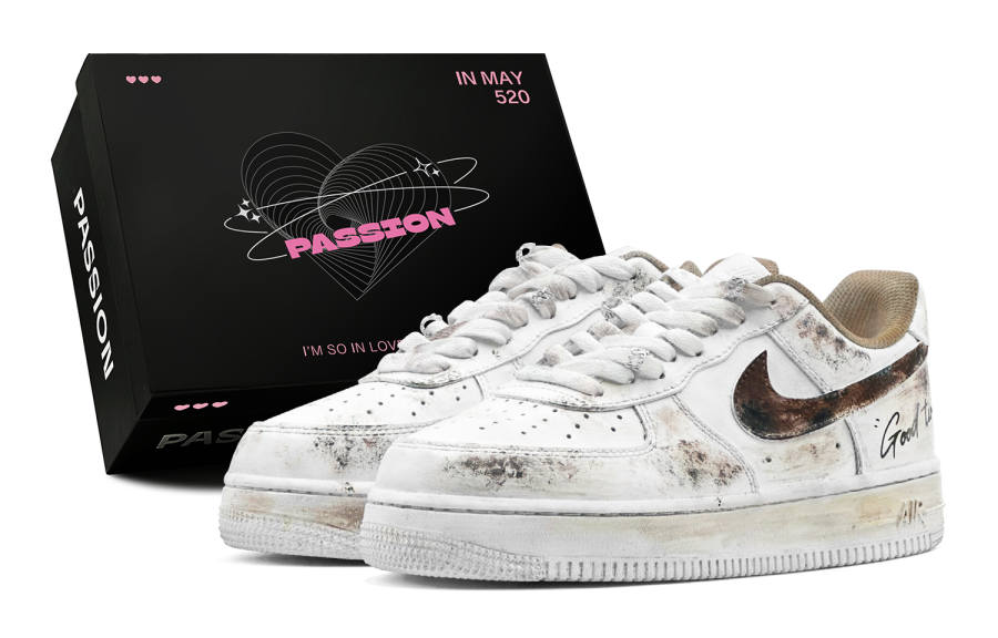 Nike Nike Air Force 1 Air Force 1, Time Seal, Rust Trace, Fashion Individual Low top Casual Skate Shoes Men's Brown Black