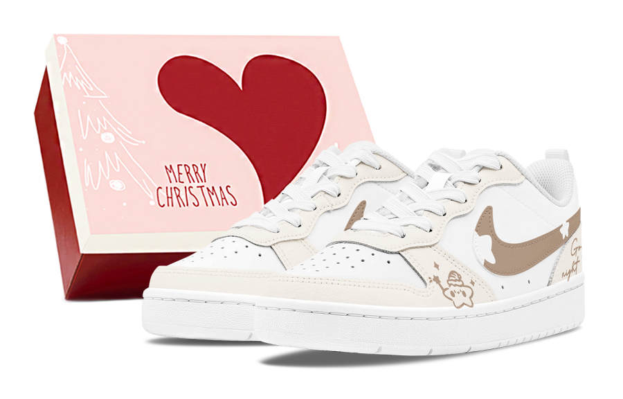 Nike Nike Court Borough GS Khaki Starlight, Couple's, Anti Aging, Sweet Style, Cute, Girly Abrasion Resistant