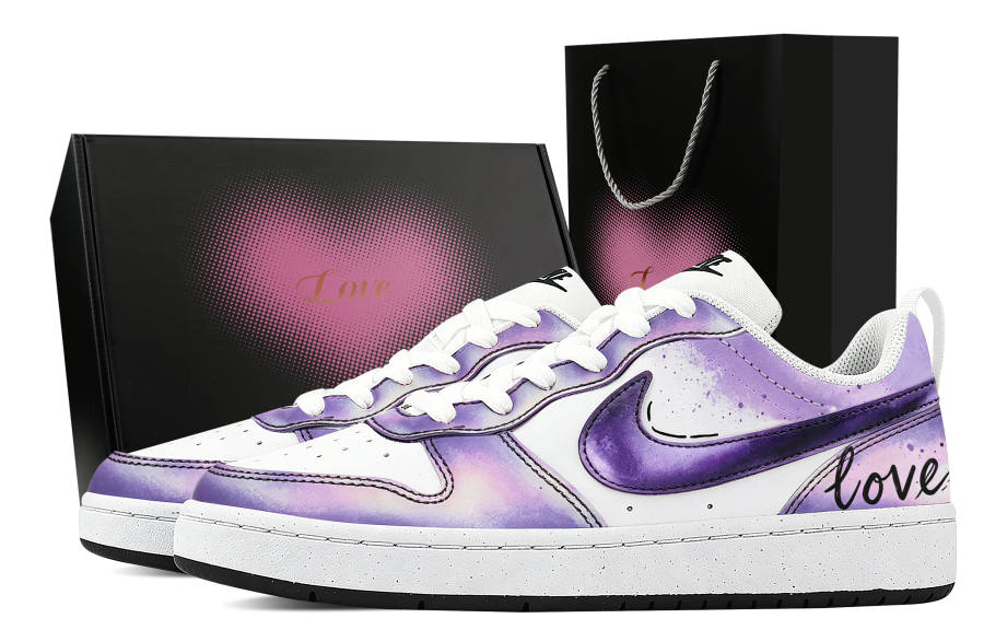 Nike Nike Court Borough Dusty Purple Love Confession Low top Skateboard Shoes Unisex Purple