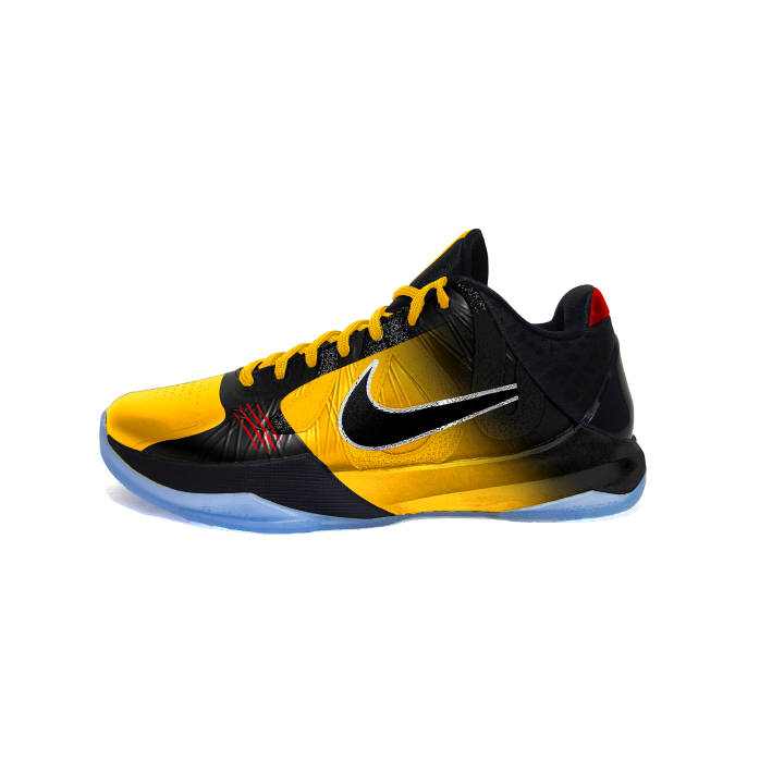 Nike Nike Zoom Kobe 5 Basketball Shoes Unisex Low Top White/Red/Yellow/Black/Silver