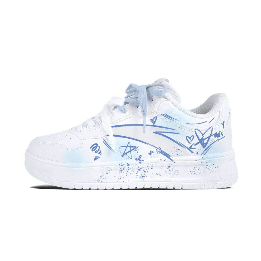 Anta Easy Slip Resistant, Abrasion Resistant, Lightweight Low top Skateboard Shoes Unisex White