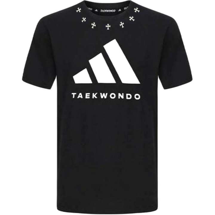 Adidas Adidas Taekwondo T Shirts Unisex Black Crew Neck Moderate