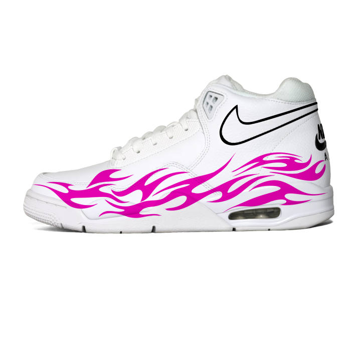Nike Nike Flight Legacy Flame Slip Resistant Mid top Vintage Basketball Shoes Unisex White