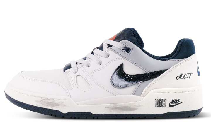 Nike Nike Full Force Ink Cosmos Trace Leather Slip Resistant Abrasion Resistant Low top Skateboard Shoes Men's Black White