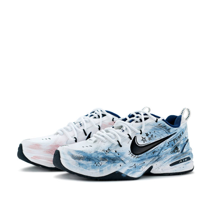 Nike Nike Air Monarch 4 Pink Blue Xingji Synthetic Leather Cushioning Low top Chunky Sneakers Unisex