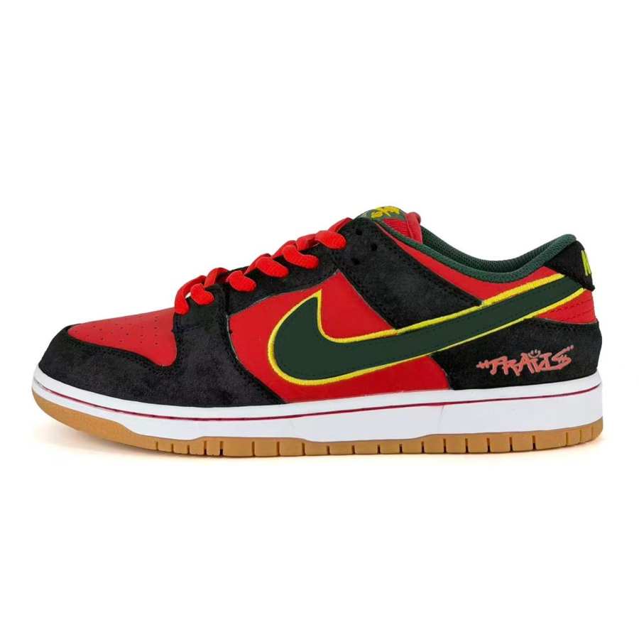 Nike Nike Dunk SB Litchi Cushioning Abrasion Resistant Low top Skateboard Shoes Men's Red Green
