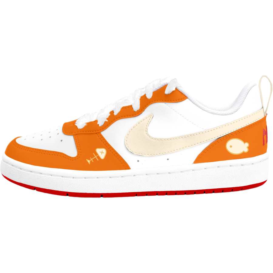 Nike Nike Court Borough Synthetic Leather Low top Kids' Skateboarding Shoes Orange Teenagers