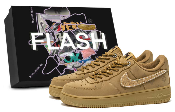 Nike Nike Air Force 1 MVMOM Rainbow, Box Included Leather Low top Skateboard Shoes Women's Wheat