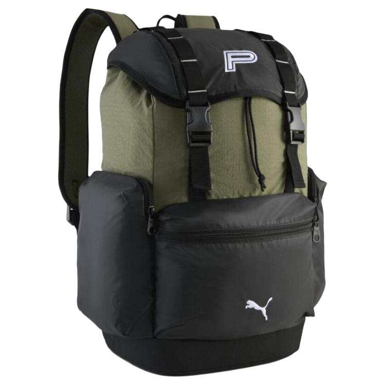 PUMA PUMA Color Block Design Backpack Regular Unisex Green & Black