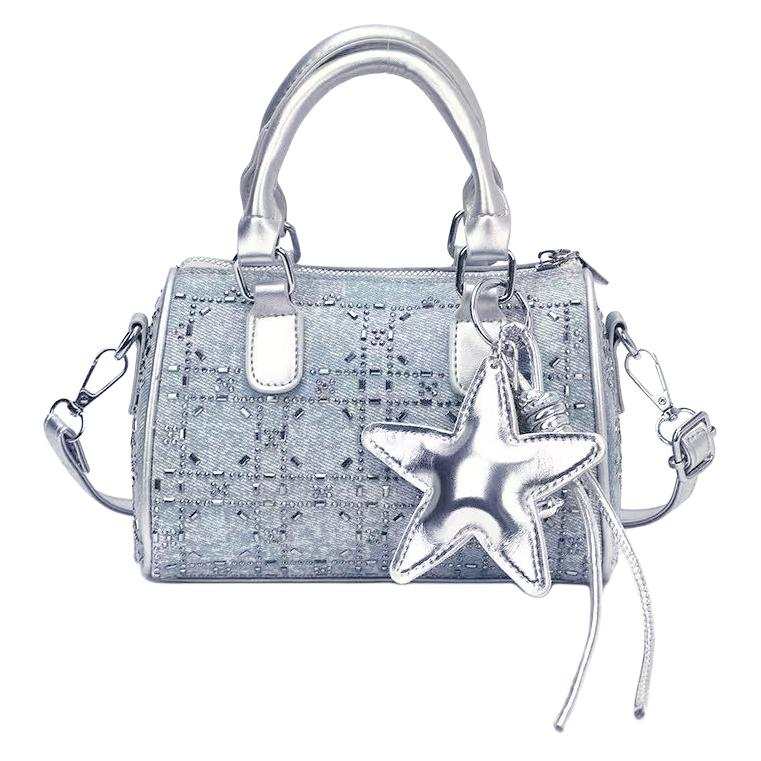 PAYOT PAYOT Handbags Denim Blue & Silver Charm Included