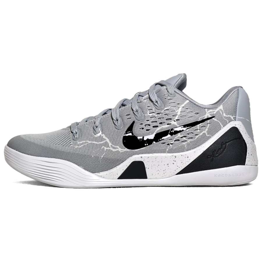 Nike Nike Kobe 9 Slip Resistant Abrasion Resistant Low top Basketball Shoes Unisex Gray White