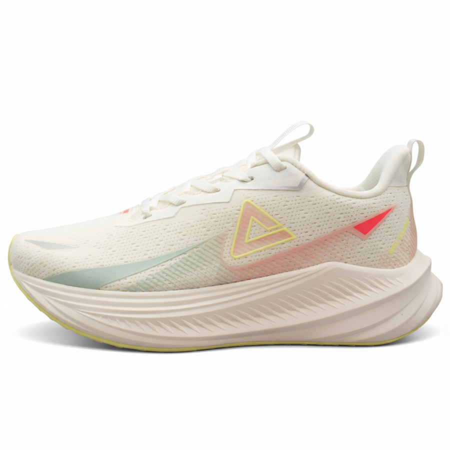PEAK Wing Shadow Pro Fabric Low top Taichi Running Shoes Women's Super Light White/Yellow