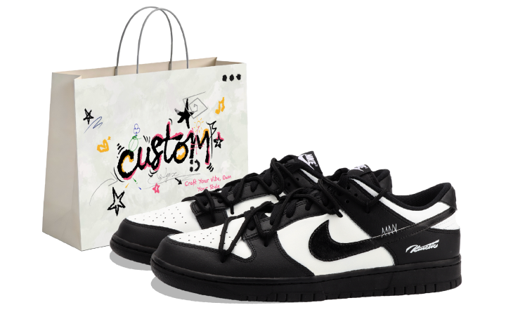 Nike Nike Dunk Minimalist Cushioning Abrasion Resistant Slip Resistant Low top Skateboard Shoes Unisex Black White