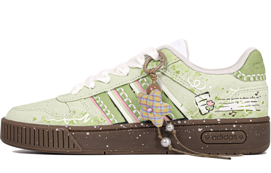 Adidas Neo D PAD Classic Daisy Bellflower, Natural Style Pastoral, Commute Low top Skateboard Shoes Unisex Fresh Green