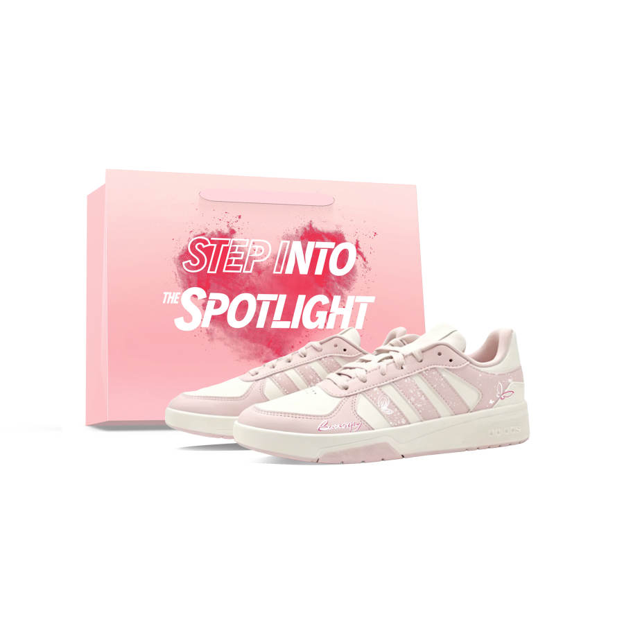 Adidas Adidas COURTBEAT Skateboard Shoes Unisex Low Top White/Pink