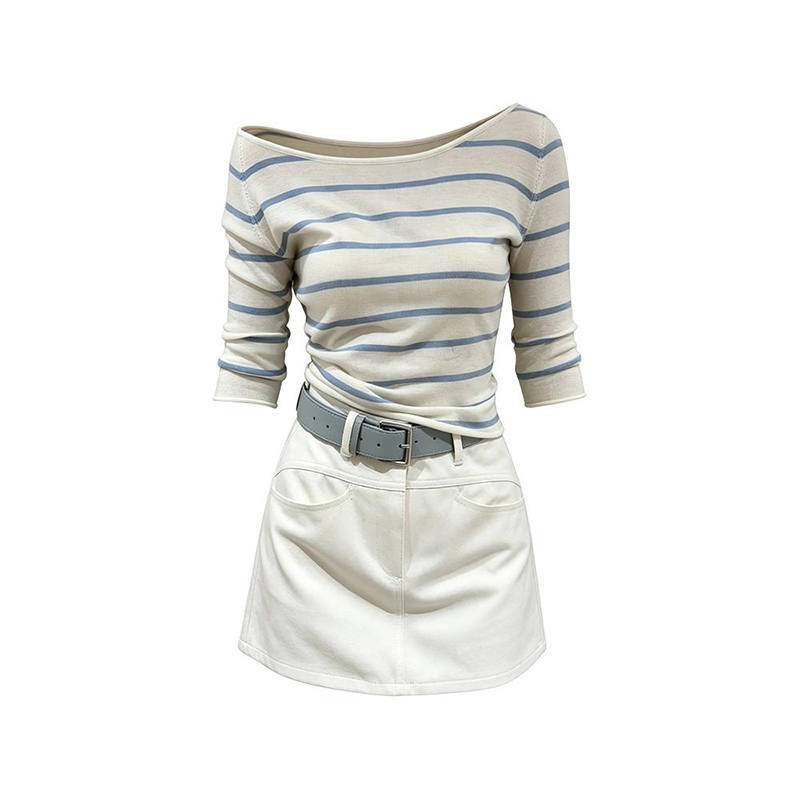 MARIE·COCO Two Piece Skirt Sets Women's Asymmetrical Collar Moderate