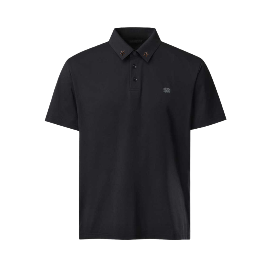 KOLON SPORT Polo Shirts Unisex Black Lapel Moderate