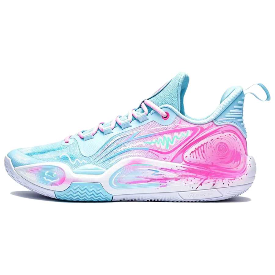 Li-Ning Li Ning Speed 9 Cushioning Abrasion Resistant Low top Basketball Shoes Men's Blue Pink