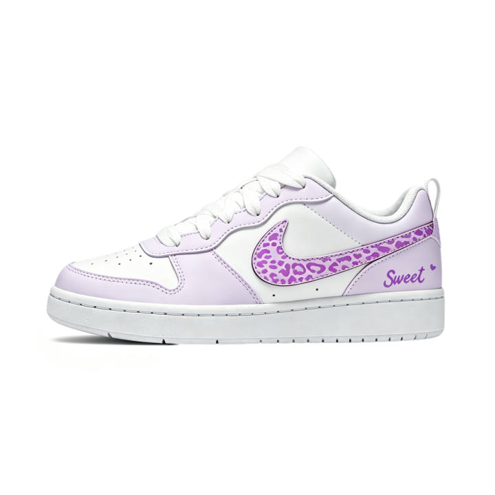 Nike Nike Court Borough Skateboard Shoes Unisex Low Top White, Purple