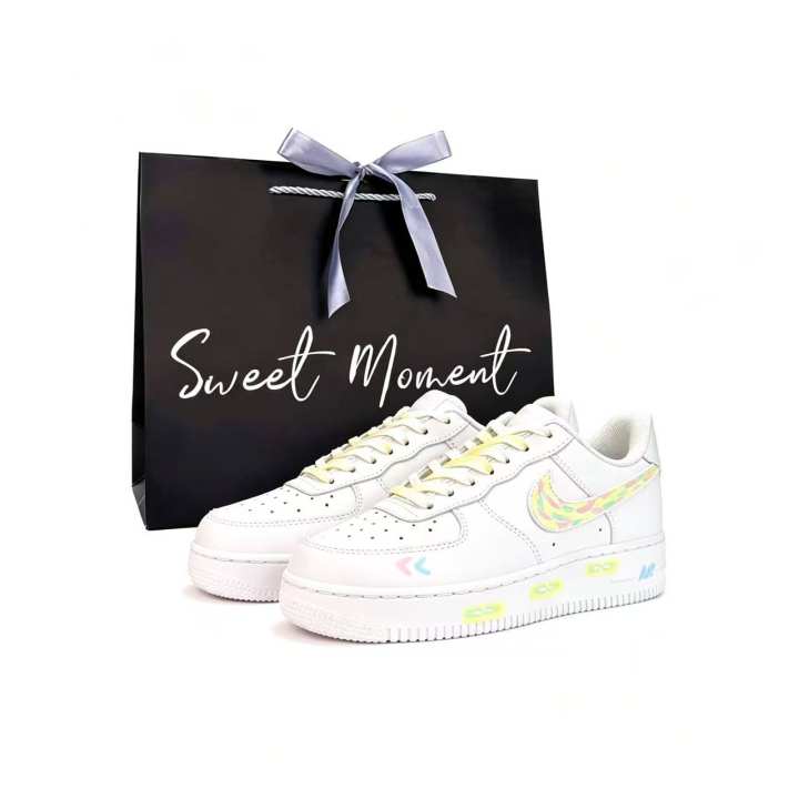 Nike Nike Air Force 1 Rainbow, Shopping Bag Low top Skateboard Shoes Unisex White