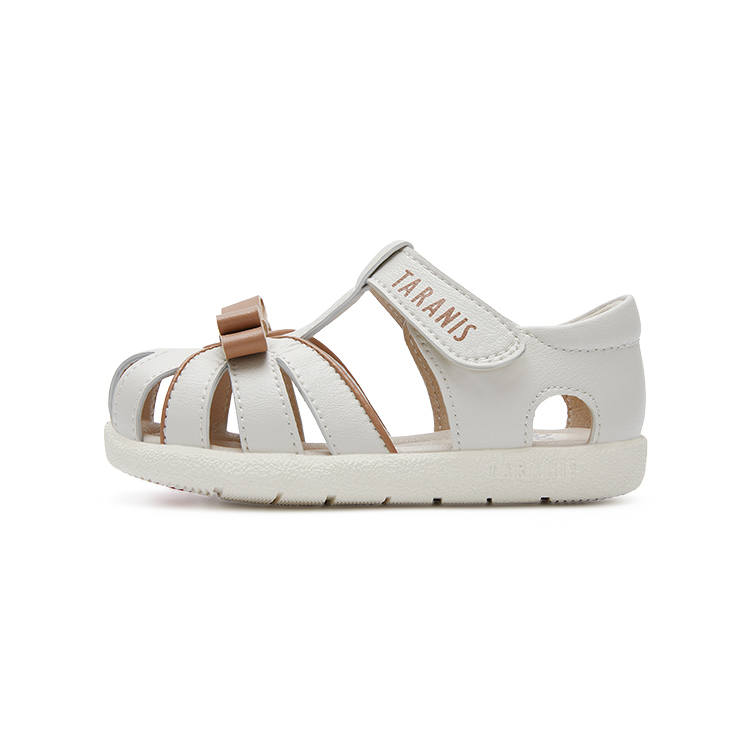 TARANIS Baby Cut Out Princess Sandal Low top Toddler Shoes White Apricot Infant And Toddler