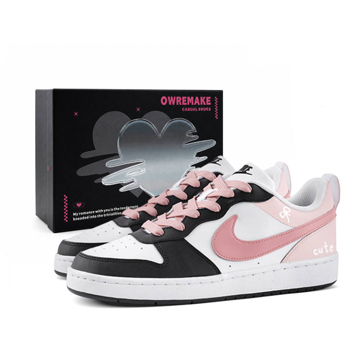 Nike Nike Court Borough Skateboard Shoes Unisex Low Top Black/Pink