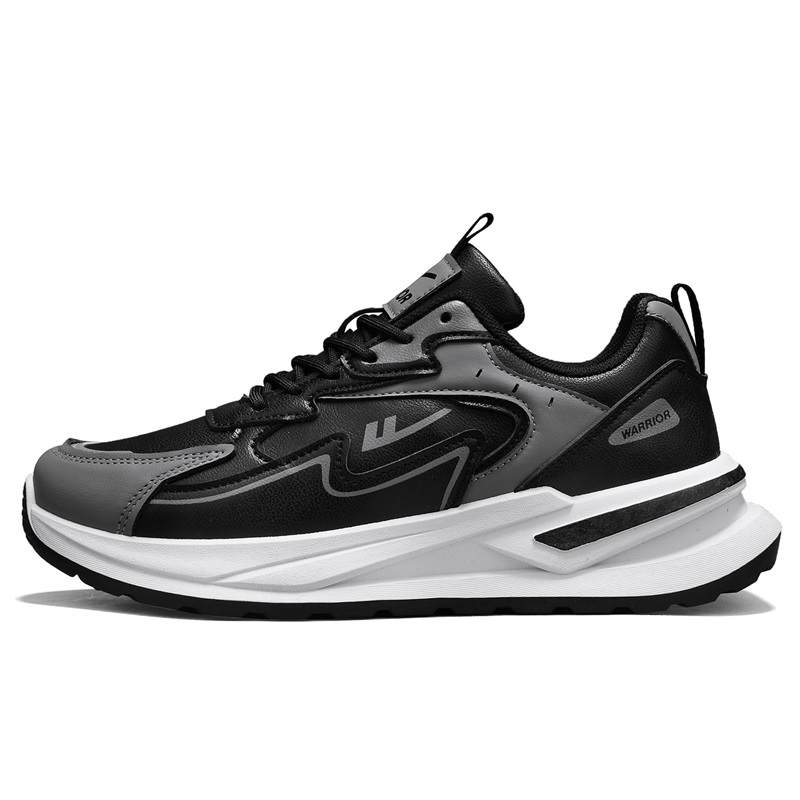 WARRIOR Warrior Cushioning Coverage Moisture Wicking Height Increasing Abrasion Resistant Low top Casual Shoes Men's Black Gray