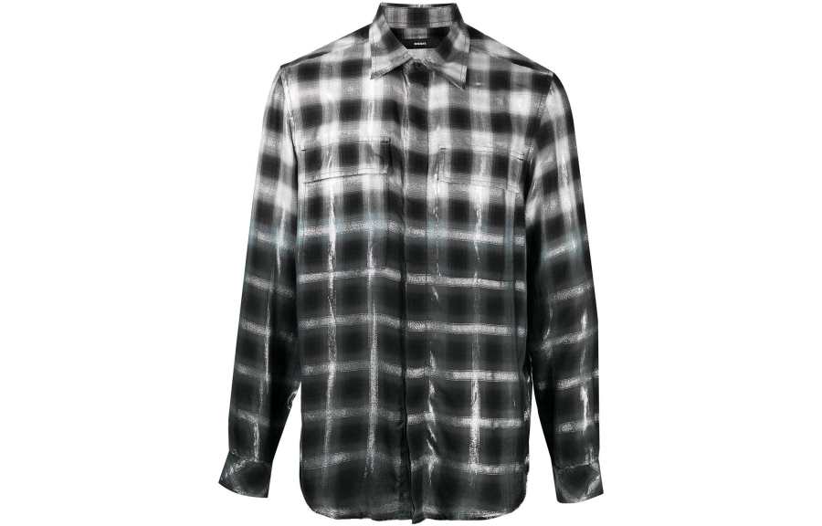 DIESEL DIESEL Shirts Men's Black Lapel Moderate Other