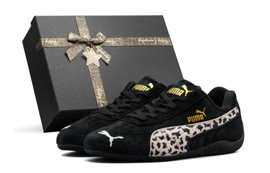 PUMA Speedcat Abrasion Resistant Abrasion Resistant Low top Skateboard Shoes Unisex Black Gold