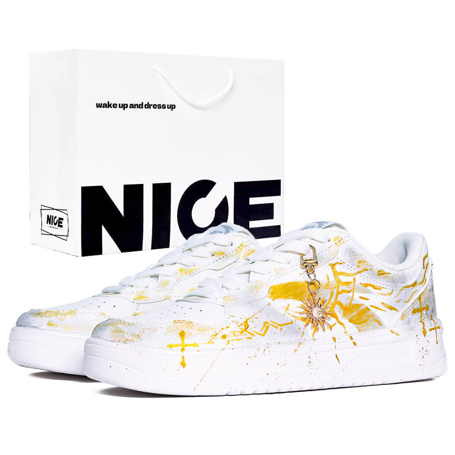 Anta Easy Slip Resistant Abrasion Resistant Low top Skateboard Shoes Unisex Gold