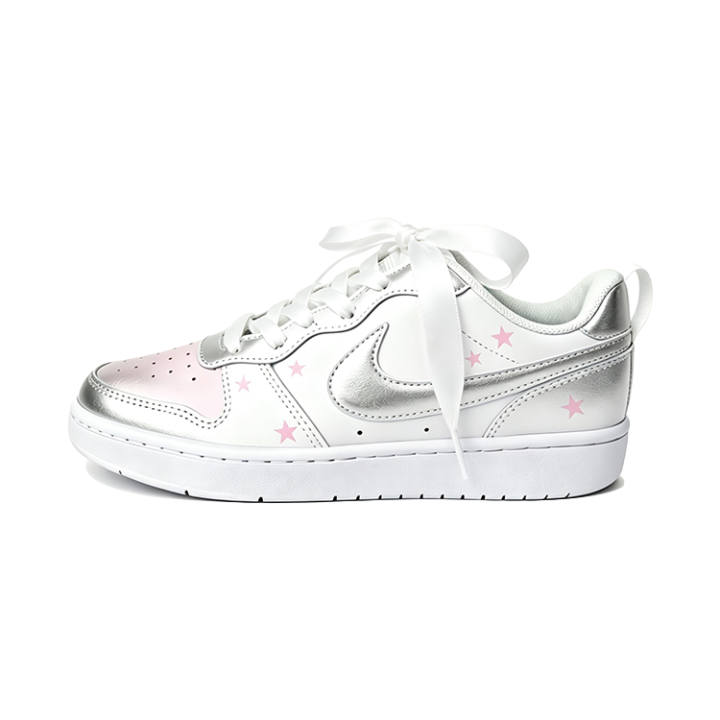 Nike Nike Court Borough Skateboard Shoes Unisex Low Top White, Silver, Pink
