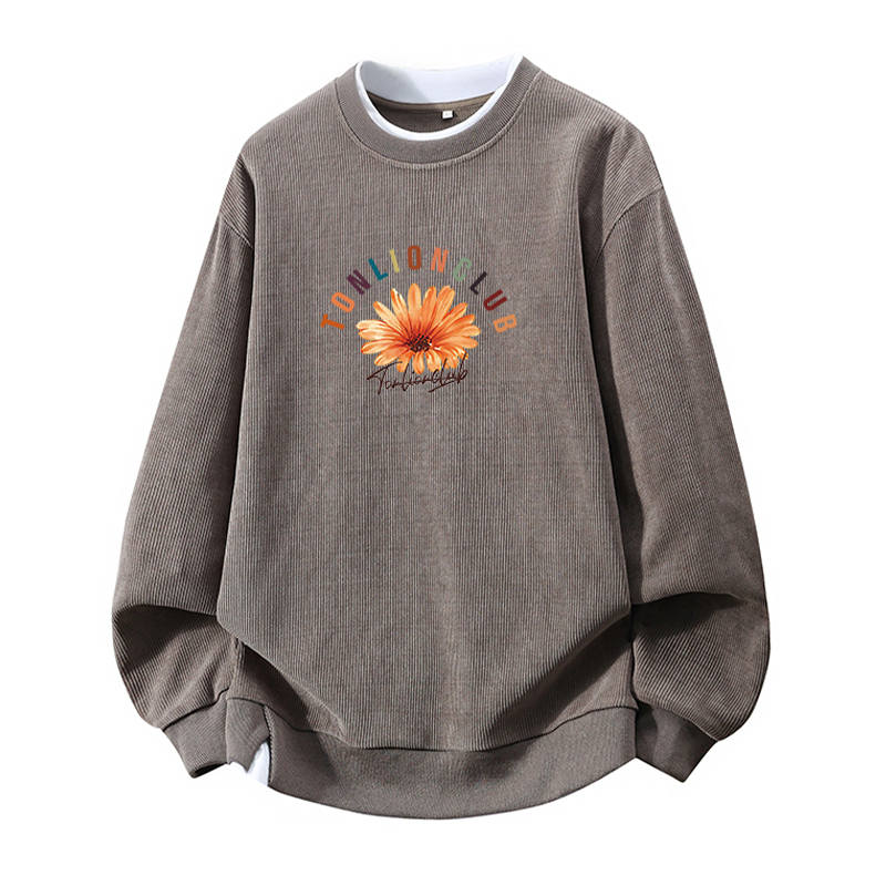 Tonlion T Shirts Unisex Crew Neck Moderate Mock Two Piece