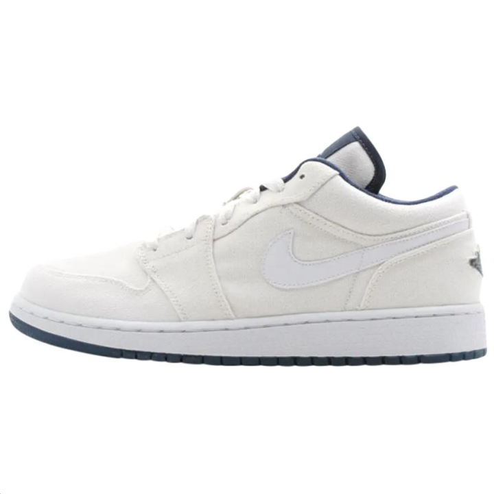 Jordan Jordan Air Jordan 1 Canvas Low Slip Resistant Abrasion Resistant Low top Skateboard Shoes Unisex White