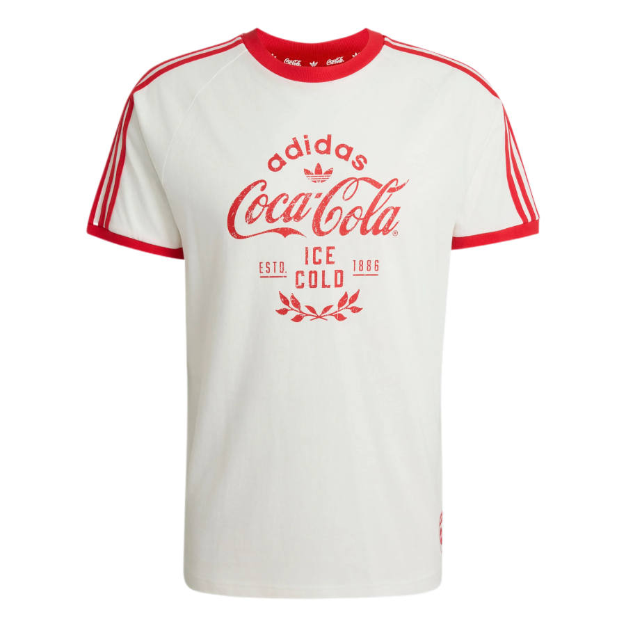 Adidas Originals X Coca Cola T Shirts Men's White Crew Neck Moderate