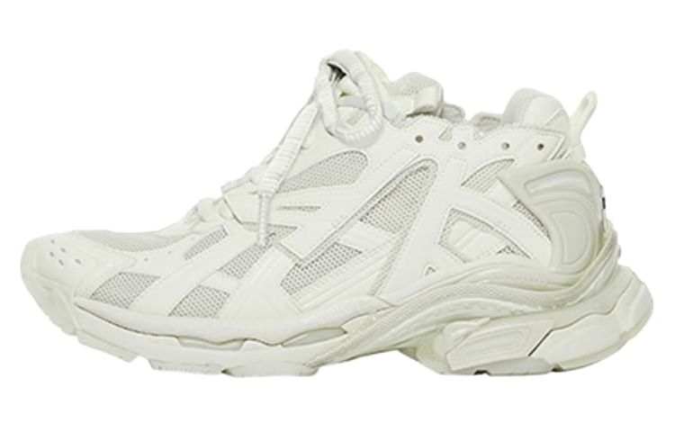 Balenciaga Runner Textile, Leather Low top Sports Casual Shoes Men's White